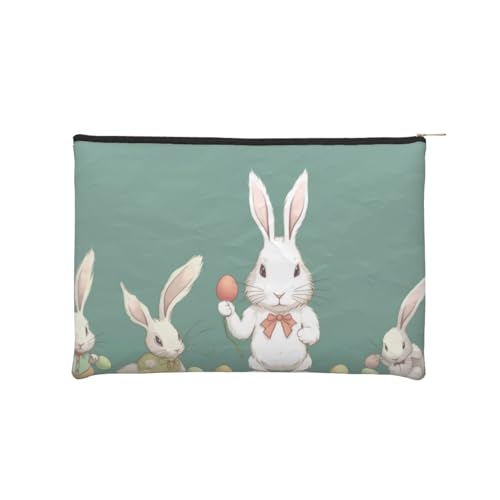 Wiederverwendbare Kosmetiktasche aus Papier, Wasserabweisende Kosmetiktasche, Make-up-Beutel für Damen, Reise-Organizer/Osterhase von Peiyeety