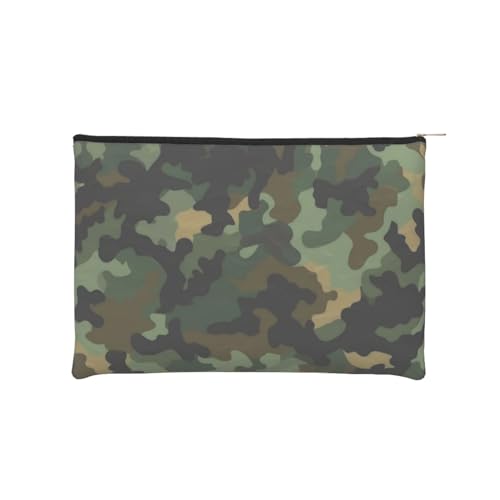 Wiederverwendbare Kosmetiktasche aus Papier, Wasserabweisende Kosmetiktasche, Make-up-Beutel für Damen, Reise-Organizer-Tasche/Camouflage-Muster von Peiyeety