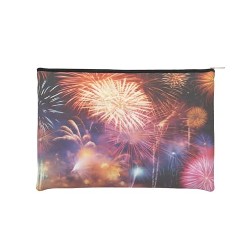 Wiederverwendbare Kosmetiktasche aus Papier, Wasserabweisende Kosmetiktasche, Make-up-Beutel für Damen, Reise-Organizer-Tasche/Schönes Feuerwerk von Peiyeety