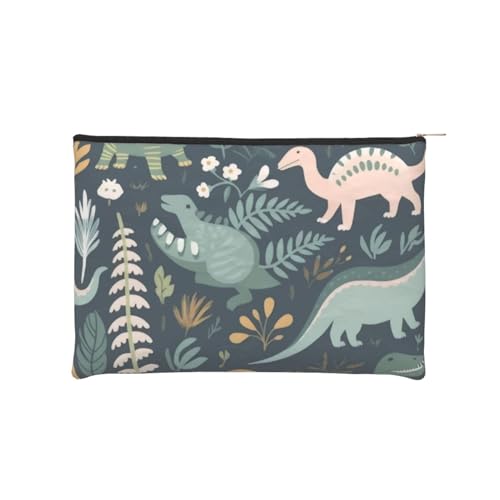 Wiederverwendbare Kosmetiktasche aus Papier, Wasserabweisende Kosmetiktasche, Make-up-Beutel für Damen, Reise-Organizer-Tasche/Süßer Dinosaurier von Peiyeety