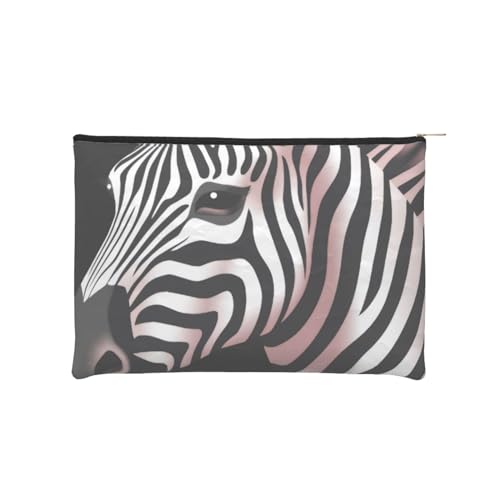 Wiederverwendbare Kosmetiktasche aus Papier, Wasserabweisende Kosmetiktasche, Make-up-Beutel für Damen, Reise-Organizer-Tasche/Zebra von Peiyeety