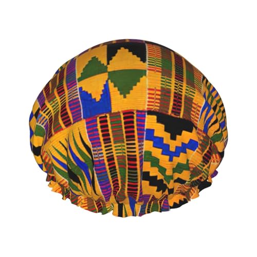 african weaving Print Soft Shower Cap for Women, Reusable Environmental Protection Hair Bath Caps von Peiyeety