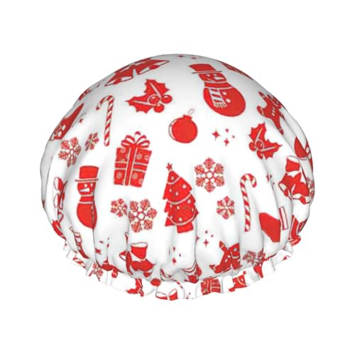 christmas prints Print Soft Shower Cap for Women, Reusable Environmental Protection Hair Bath Caps von Peiyeety