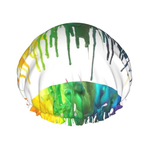 white Print Soft Shower Cap for Women, Reusable Environmental Protection Hair Bath Caps von Peiyeety