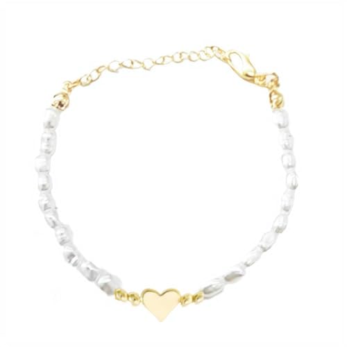 Armband Damen,1 Stück Perlen Armband Gold mit Herz Anhänger,Perlenarmband Damen,14K Goldete Cuban Link Perlen Armbänder Eleganter Alltagsschmuck Geschenk für Braut Damen Party Hochzeit Bracelet Women Armband Damen,1 Stück Perlen Armband Gold mit Herz Anhänger,Perlenarmband Damen,14K Goldete Cuban Link Perlen Armbänder Eleganter Alltagsschmuck Geschenk für Braut Damen Party Hochzeit Bracelet Women von Pejlnd