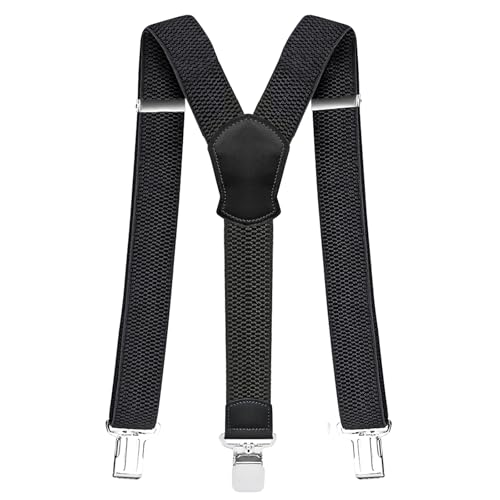 Pejoye Hosenträger für Herren Breit 4 cm Y Förmige mit Extra Starken Metall Clips Durable Elastic Verstellbare Einheitsgröße für Männer und Damen von Pejoye