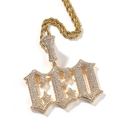 Custom Iced Out Namenskette Anhänger Kette Personalisierte Anfangsbuchstaben Halskette Micro Paved Bling CZ Simulierter Diamant Anhänger Charm Hip Hop Schmuck für Männer Frauen mit Seil/Tenniskette Custom Iced Out Namenskette Anhänger Kette Personalisierte Anfangsbuchstaben Halskette Micro Paved Bling CZ Simulierter Diamant Anhänger Charm Hip Hop Schmuck für Männer Frauen mit Seil/Tenniskette von Pekdi