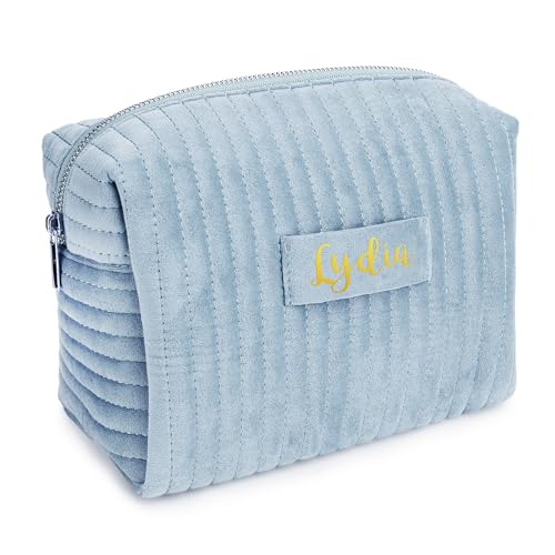 Personalisiert Kosmetiktasche Samt Kulturtasche Damen Gesteppte Kosmetiktasche Reise Dopp Kit Tasche Brautjungfer Hochzeit Geschenk Weihnachten Geburtstag Geschenk Mama von Pekdi