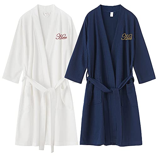 Personalisierte Bademäntel für Paare Seine und Ihre Bademäntel Sets Individuell bestickte passende Bademäntel für Herr und Frau Waffel Monogramm Bademantel Braut und Bräutigam Bademäntel von Pekdi