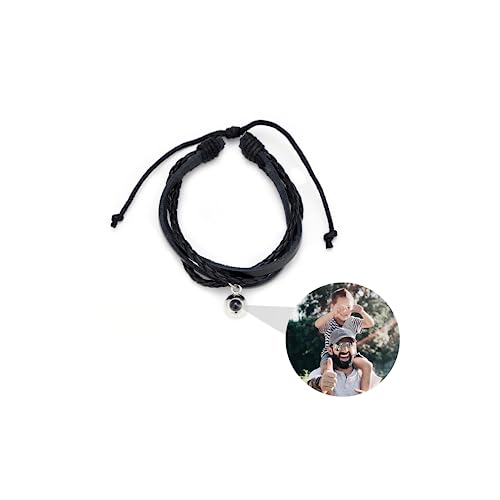 Personalisierte Foto Armband Armbänder mit Bild innerhalb Projektion Armbänder mit Fotos Ich liebe dich Armband für Männer geflochtene Leder Seil Armbänder Weihnachten Geburtstag Schmuck Geschenk von Pekdi