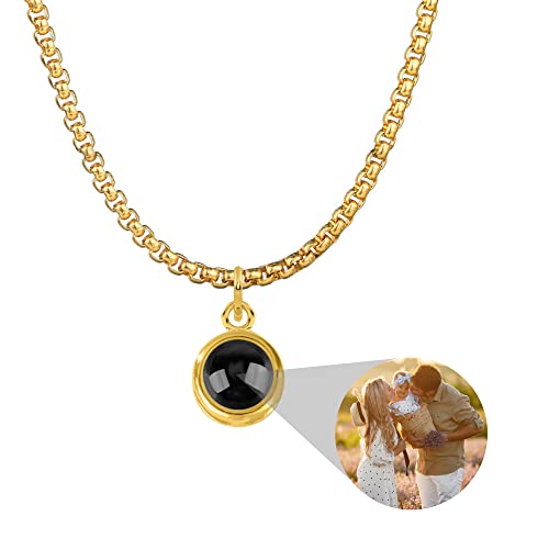 Personalisierte Foto Projektion Halskette Projektionskette Rostfreier Stahl Projektion Anhänger Kette mit Bild im Stein Inneren Anpassbare ich liebe dich Erinnerungsschmuck Geschenke Frauen Mädchen von Pekdi