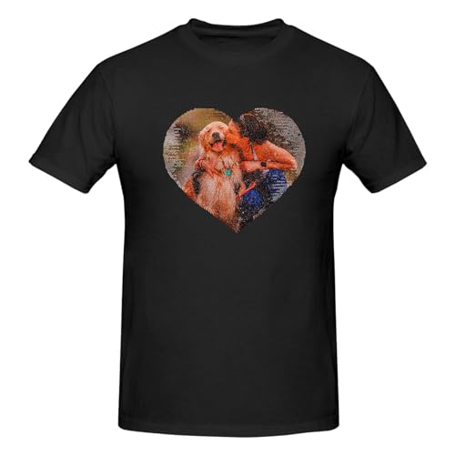 Personalisierte Foto T-Shirt Flip Pailletten Shirt benutzerdefinierte Reversible Herz Pailletten Shirt Paare Jahrestag Herz T-Shirt, Valentine Shirts für Frauen, Geschenk für Valentinstag von Pekdi