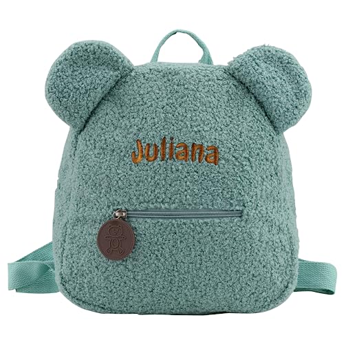 Plüsch Teddybär Rucksack Gestickter Name Flauschiger Rucksack Niedlicher Bär Gefülltes Tier Rucksack Mini Bär Tasche für Jungen und Mädchen von Pekdi