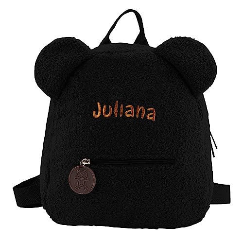 Plüsch Teddybär Rucksack Gestickter Name Flauschiger Rucksack Niedlicher Bär Gefülltes Tier Rucksack Mini Bär Tasche für Jungen und Mädchen von Pekdi