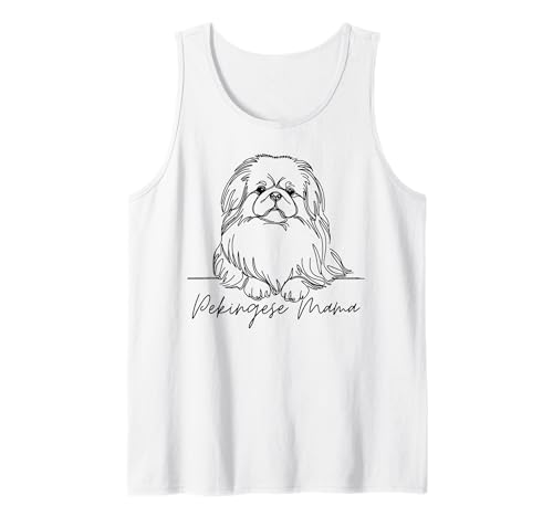 Pekinese Mama Pekinese Mom Cute Line Art Dog Artistic Tank Top Pekinese Mama Pekinese Mom Cute Line Art Dog Artistic Tank Top von Pekingese Lover Beautiful Dog Art Gift Design