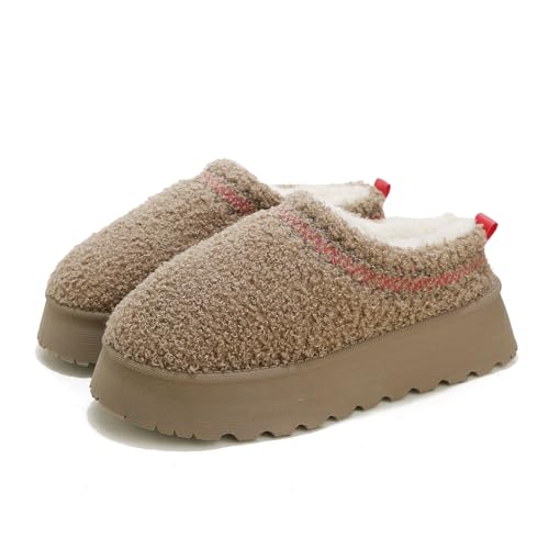 Pelbiuqik Hausschuhe Boots Damen, Winterschuhe mit Lammfell Gefüttert Warme Winterstiefel Flach Stiefeletten, Winter Stiefel Bequem Schneeschuhe Kurzschaft Winterboots Schuhe, Braun, EU 40 Pelbiuqik Hausschuhe Boots Damen, Winterschuhe mit Lammfell Gefüttert Warme Winterstiefel Flach Stiefeletten, Winter Stiefel Bequem Schneeschuhe Kurzschaft Winterboots Schuhe, Braun, EU 40 von Pelbiuqik