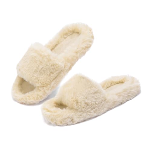 Pelbiuqik Hausschuhe Damen Plüsch Warme, Winter Rutschfeste Bequeme Memory-Foam Pantoffeln, Flauschige Slippers Weiche Pantoletten Winterschuhe Schlappen Damen von Pelbiuqik