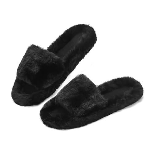 Pelbiuqik Hausschuhe Damen Plüsch Warme, Winter Rutschfeste Bequeme Memory-Foam Pantoffeln, Flauschige Slippers Weiche Pantoletten Winterschuhe Schlappen Damen von Pelbiuqik