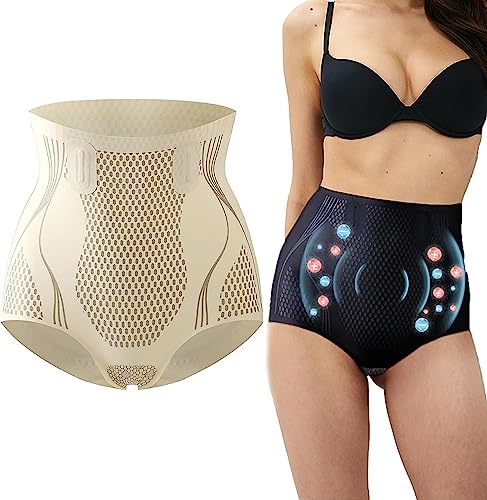 2023 New Version Ice Silk Ion Fiber Repair Shaping Device - Ionsilk Sculpt+ Ice Silk Ion Shaping Short, High Waisted Body Shaper Briefs,Tummy Control Panty Seamless Slimming Briefs (Beige, XL) von Pelinuar