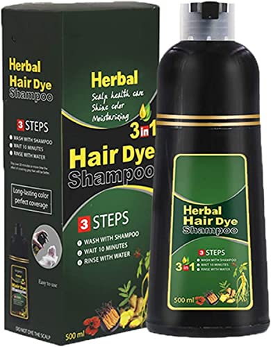 3-in-1 Herbal Hair Coloring Shampoo, 10 Mins Herbal Hair Darkening Shampoo,Herbal Hair Dye Shampoo Natural Non-Scalp Hair Care Multi-Color Hair Dye for Men Women (Black) von Pelinuar