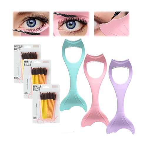 3in1 Eyelashes Tools Mascara Shield Applicator Guard,Eyelash Brush Tool for Upper Lower Eye Lash,Reusable Eye Makeup Tool with Eyeliner Stencil,Eyelash Guide for Makeup for Make Up Beginner (Mixed*3) von Pelinuar