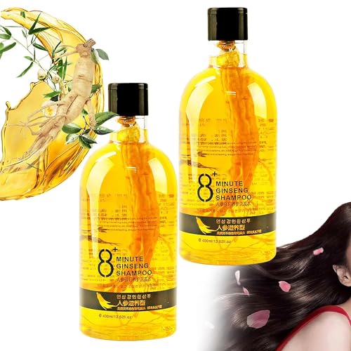 8 Minute Ginseng Shampoo - Ginseng Extract Root Nourishing Shampoo,Botanical Extracts Gently Nourish Hair,Anti-Hair Loss Shampoo for Men & Women,Restore Smooth Soft Hair (2 Pcs) von Pelinuar