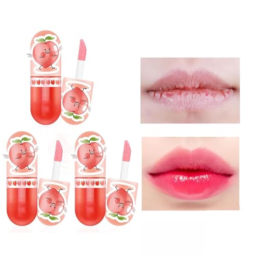 Beauty Lip Gloss Temperature Change Capsule Lip Gloss,Hydrating Lip Gloss Lip Balm,Long Lasting Nourishing Fruit Flavoure Lip Oils,Nourishing and Moisturizing Lip (3 Pcs) von Pelinuar