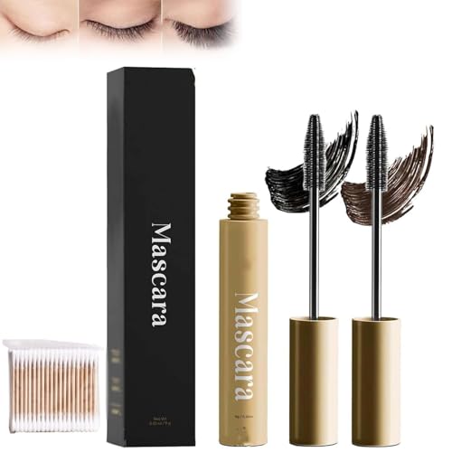Beauty Mascara for Older Women,Volume & Lengthening Mascara Styling Eyelash,Eyelash Serum for Women,Waterproof & Sweatproof Long Lasting Non-smudged (Black+Brown) von Pelinuar