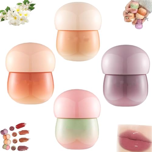 Blurring Pudding Pot Lip,Pudding Glow Lip Balm, Smooth Lip Gloss for Nourished,Non-Sticky Glossy Tinted Lip Balm Makeup,Long-Lasting Waterproof and Non-Sticky Brilliant Color (Mixed) von Pelinuar