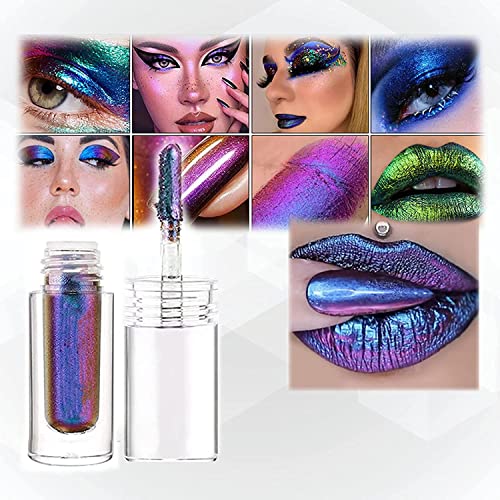 Chic-Chat Multi-Chrome Liquid Lipsticks, Chrome Eyeshadow Stick,Liquid Eyeshadow, Long Wearing Matte Liquid Lipstick,Long Lasting Waterproof Colourful Diamond Shimmer Lip Gloss (04-Amethyst) von Pelinuar