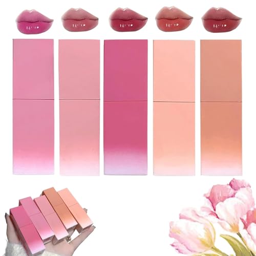 Water Glow Lip Tint 5 color,Mini Hydrating Lip Gloss,Mini Lip Jelly Liquid Lipstick,Long Lasting Moisturizing Lip Oil Gloss Lip (Mixed) von Pelinuar