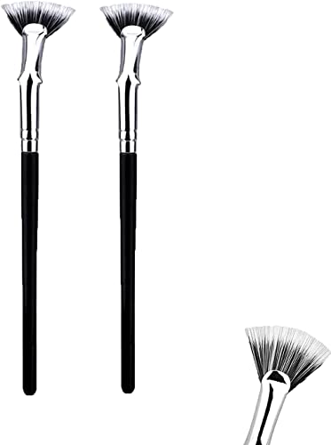 Dolly Mascara Fan Brush, Angled Fan Shaped Eyelash Brush,Fan Mascara Brushes,Folding Eyelash Eyebrow Eye Shadow Brush Makeup Brush for Natural Lifted Effects and Enhance Lower Lashes (2 Pcs) von Pelinuar