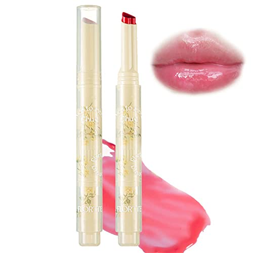 Florette Jelly Lippenstift, Flortte Nice to Meet Chu Jelly Lippenstift Herzform Plumping Water Gloss Lipgloss Feuchtigkeitsspendende Sweet Lip Glaze (01#) von Pelinuar