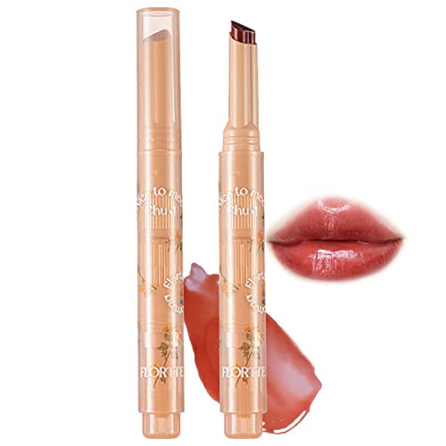 Florette Jelly Lippenstift, Flortte Nice to Meet Chu Jelly Lippenstift Herzform Plumping Water Gloss Lipgloss Feuchtigkeitsspendende Sweet Lip Glaze (012#) von Pelinuar