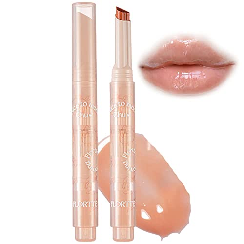 Florette Jelly Lippenstift, Flortte Nice to Meet Chu Jelly Lippenstift Herzform Plumping Water Gloss Lipgloss Feuchtigkeitsspendende Sweet Lip Glaze (02#) von Pelinuar