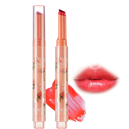 Florette Jelly Lippenstift, Flortte Nice to Meet Chu Jelly Lippenstift Herzform Plumping Water Gloss Lipgloss Feuchtigkeitsspendende Sweet Lip Glaze (08#) von Pelinuar