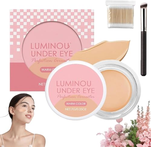 Hailoyearn Under Eye Brightener,Brightening Cream Concealer with Brush,Lightweight Undereye Brightening Cream,Moisturizing Waterproof Foundation, Tired Skin Correcting Brightener & Primer (Natural) von Pelinuar
