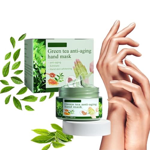 Hand Mask Green Tea Peel-Off Hand Wax,Wrinkle Hand Maskss Moisturizing,Green Tea Repair Hand Mask,Cuticular Membrane Repair Lock Water Hand Cream Hand Mask,Skin Rejuvenation,and Tightening (1 Pcs) von Pelinuar