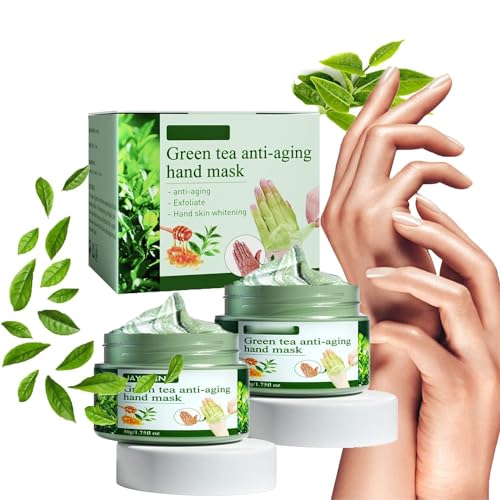 Hand Mask Green Tea Peel-Off Hand Wax,Wrinkle Hand Maskss Moisturizing,Green Tea Repair Hand Mask,Cuticular Membrane Repair Lock Water Hand Cream Hand Mask,Skin Rejuvenation,and Tightening (2 Pcs) von Pelinuar