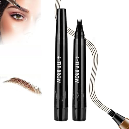 Microblading Eyebrow Pencil,4 Tip Microblading Eyebrow Pen,Waterproof Brow Pencil,Long-Lasting Natural Makeup Eyebrow Pencil,Eye Brow Pencils for Women,Long-Lasting & Smudge-Proof (Black) von Pelinuar