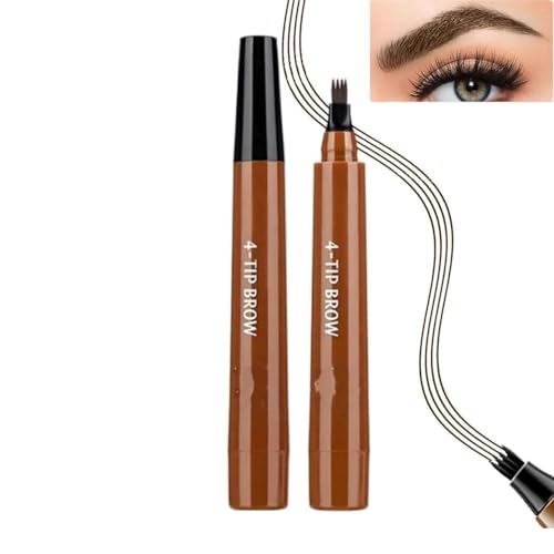 Microblading Eyebrow Pencil,4 Tip Microblading Eyebrow Pen,Waterproof Brow Pencil,Long-Lasting Natural Makeup Eyebrow Pencil,Eye Brow Pencils for Women,Long-Lasting & Smudge-Proof (Light Brown) von Pelinuar