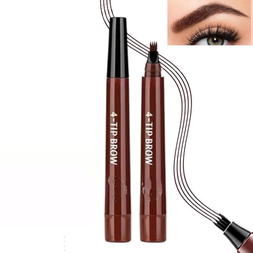 Microblading Eyebrow Pencil,4 Tip Microblading Eyebrow Pen,Waterproof Brow Pencil,Long-Lasting Natural Makeup Eyebrow Pencil,Eye Brow Pencils for Women,Long-Lasting & Smudge-Proof (Red Brown) von Pelinuar