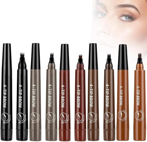 Nexavale Augenbrauenstift, magischer Augenbrauenstift, 4 Punkte, vielseitig verwendbar, wasserdicht, für Augenbrauen, Bart und Augenbrauen, verbesserter 3D-wasserdichter Microblading-Augenbrauenstift, von Pelinuar