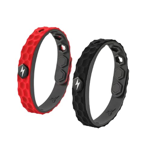 Pelinuar Afiz Ferninfrarot Negative Ionen Armband,Far Infrarot Negative Ionen Armband,reduziert ferninfrarot Negative Ionen Armband,antistatisches Silikon-Sportarmband (Black+Red) von Pelinuar