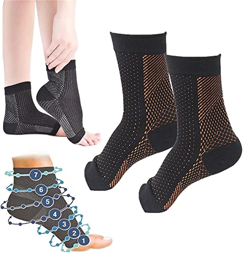 Pelinuar Comprex Knöchelsocken, Schnullersocken, Anti-Müdigkeit, Kompression, Fußbandage, Komprex-Knöchelsocken für ropathie, Plantarfasziitis, Männer und Frauen (L/XL, Kupfer, 1 Paar) von Pelinuar