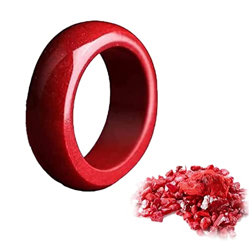 Pelinuar FengShui Cinnabar Ring, Cinnabar Feng Shui Ring, Feng Shui Cinnabar Ring für Männer und Frauen, chinesischer Feng Shui Glücksring, zieht Reichtum Geld und Glücksring an, 23 mm, Cinnabar von Pelinuar