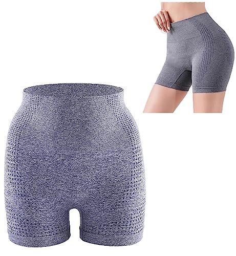 Pelinuar SHAPERMOV Ion Shaping Shorts - Comfort Breathable Fabric,Tummy Control Butt Lifting Shorts,Fiber Restoration Shaper,Butt Lifting Shorts for Women (Gray, L/XL: 65-90kg) von Pelinuar