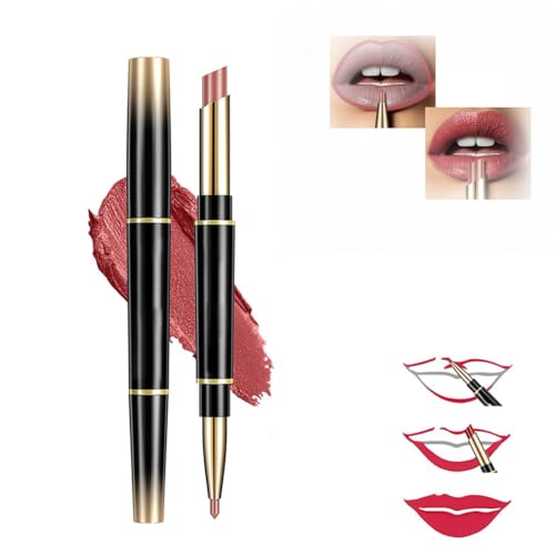Retrospecti Lipstick,Double Ended Lipstick Automatic Lip Liner Matte Waterproof Non-fading Non-stick Lipstick,2-in-1 Waterproof Lipstick Lip Liner, Double Ended Lipstick and Lip Liner (07#) von Pelinuar