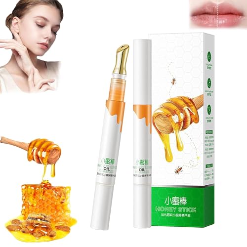 Transparent Colorless Moisturizing Lip Plumping Essence,Honey Moisturizing Lip Essence,Oil-based Lip Moisturizer Stick,Moisturizing Transparent Lip Oil,Long Lasting Nourishing (2 Pcs) von Pelinuar