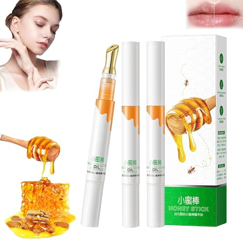 Transparent Colorless Moisturizing Lip Plumping Essence,Honey Moisturizing Lip Essence,Oil-based Lip Moisturizer Stick,Moisturizing Transparent Lip Oil,Long Lasting Nourishing (3 Pcs) von Pelinuar